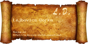 Lejbovics Dorka névjegykártya